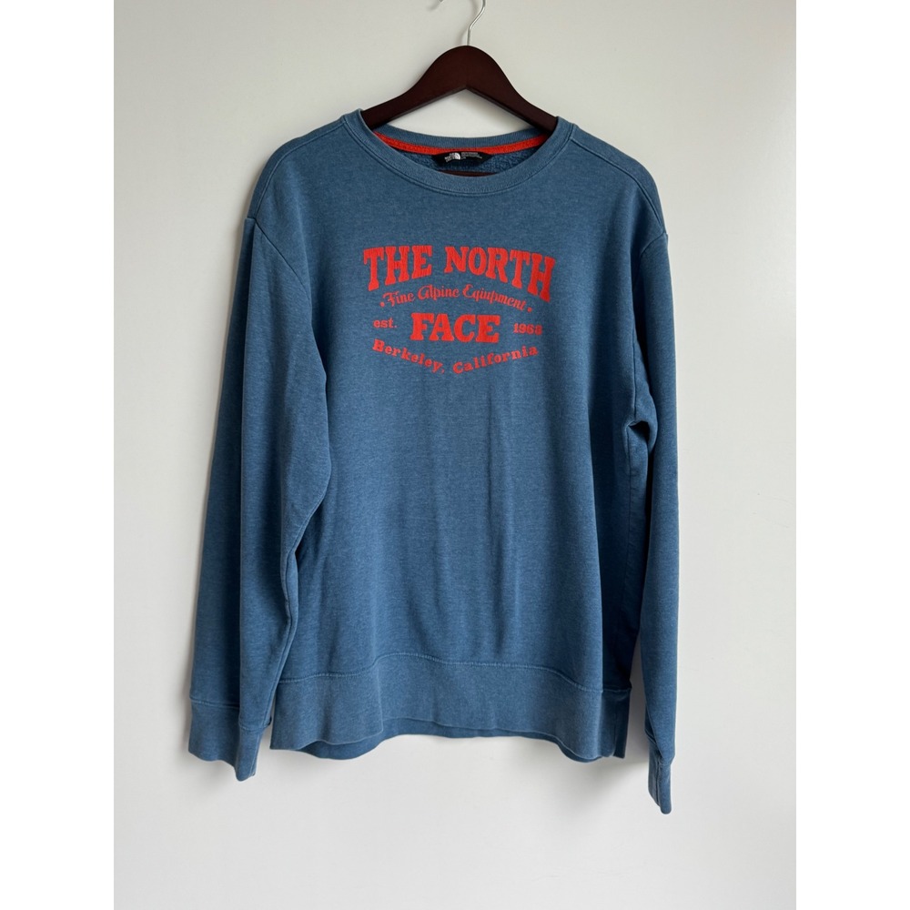 The North Face Mens Blue Graphic Crewneck Sweatshirt Gorpcore Large Pullover